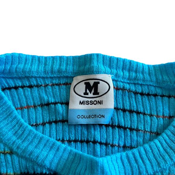 M Missoni Collection patterned intarsia-knit wool blend Sky sweater size 38/ US2 - Picture 9 of 14